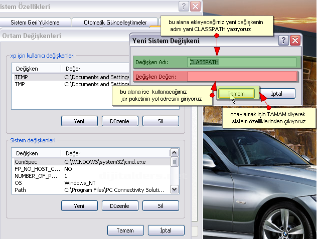 Java Classpath tanımlamaları, Consolda ilk program yazılması, derlenmesi, &ccedil;alıştırılması Aynı uygulamanın Netbeansta yapılışı ve class, java ve jar dosyalarının g&ouml;sterilmesi