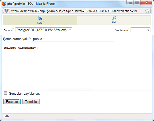 Postgressql Veri Tabanında
Date-time Fonksiyonları