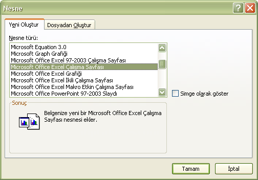 Office 2007 Nesne Ekleme